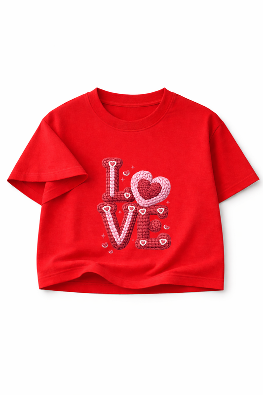 Knitted LOVE Candyletters - Crop Top
