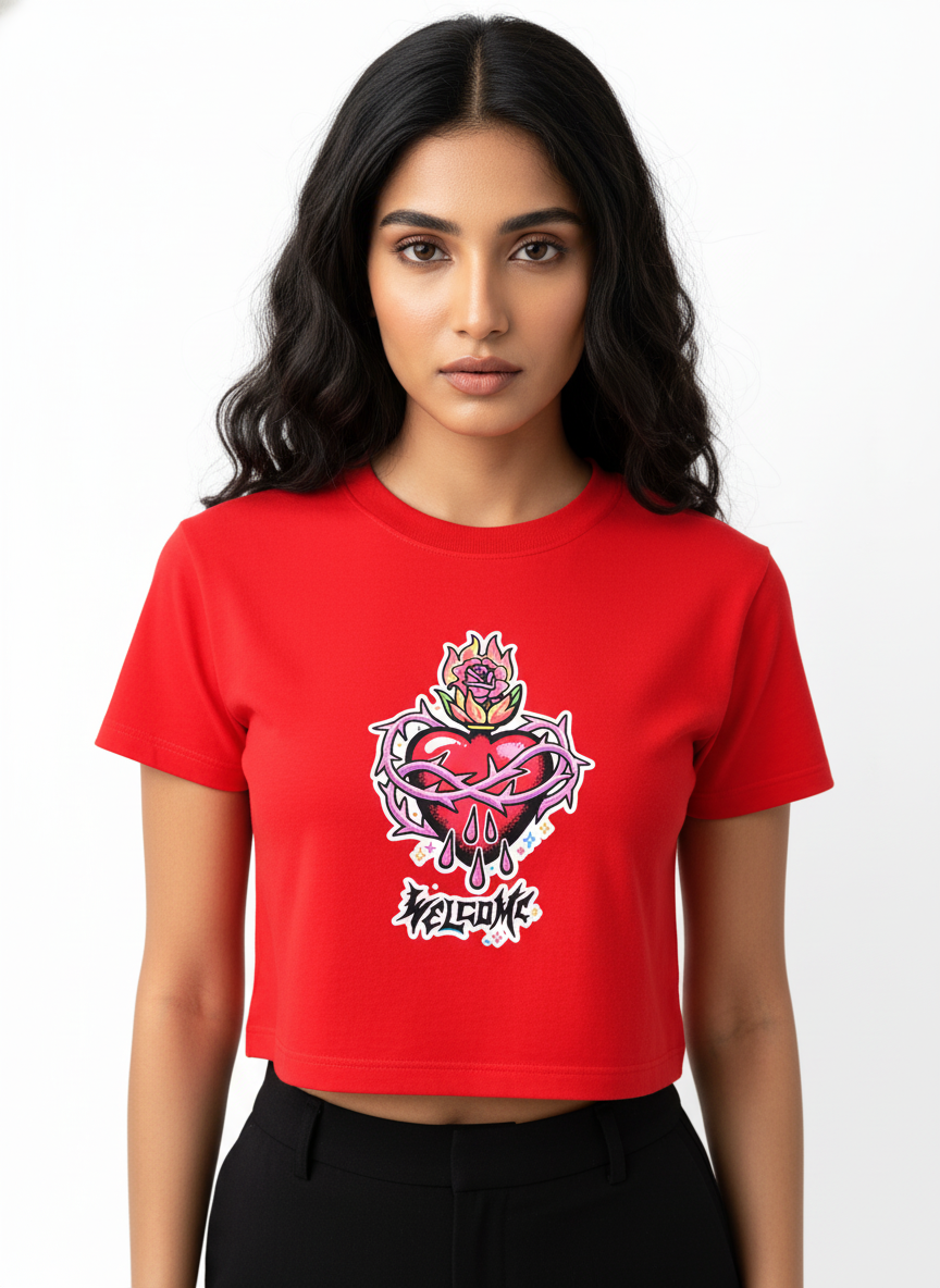 Rebel Flame Crop Top - WILD HEART