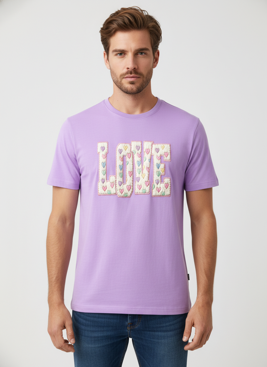 CANDY–PUFF LOVE — THE PASTEL HEART PATCH TEE (UNISEX)