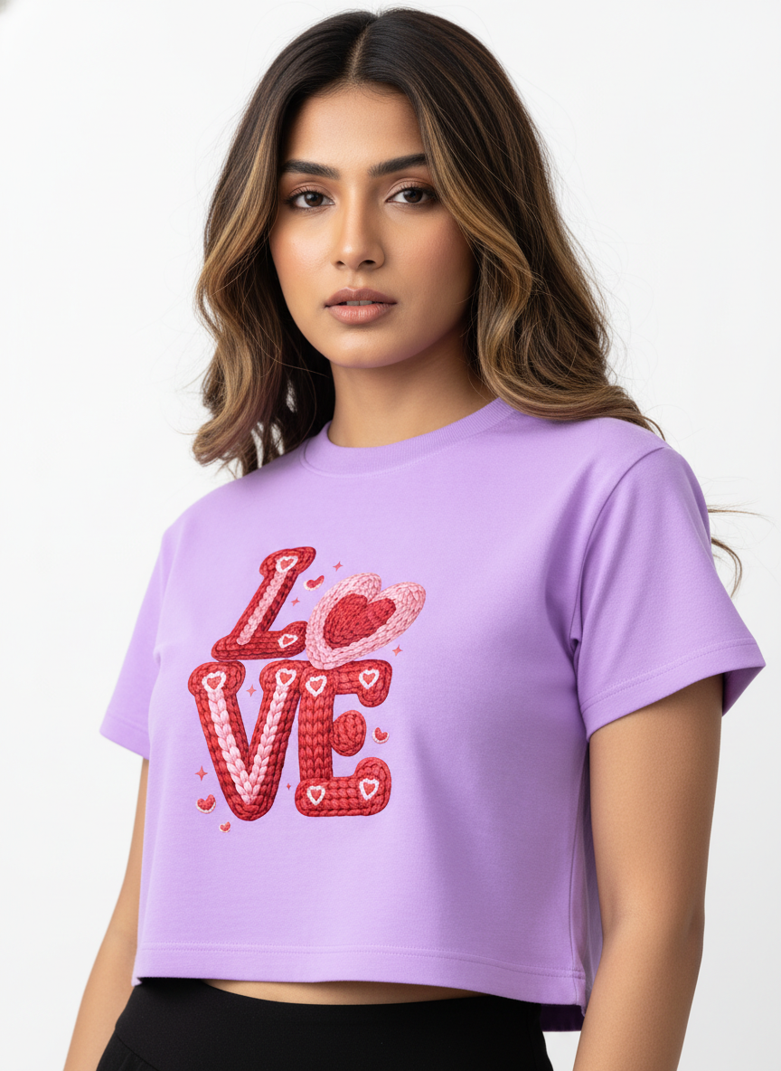 Knitted LOVE Candyletters - Crop Top