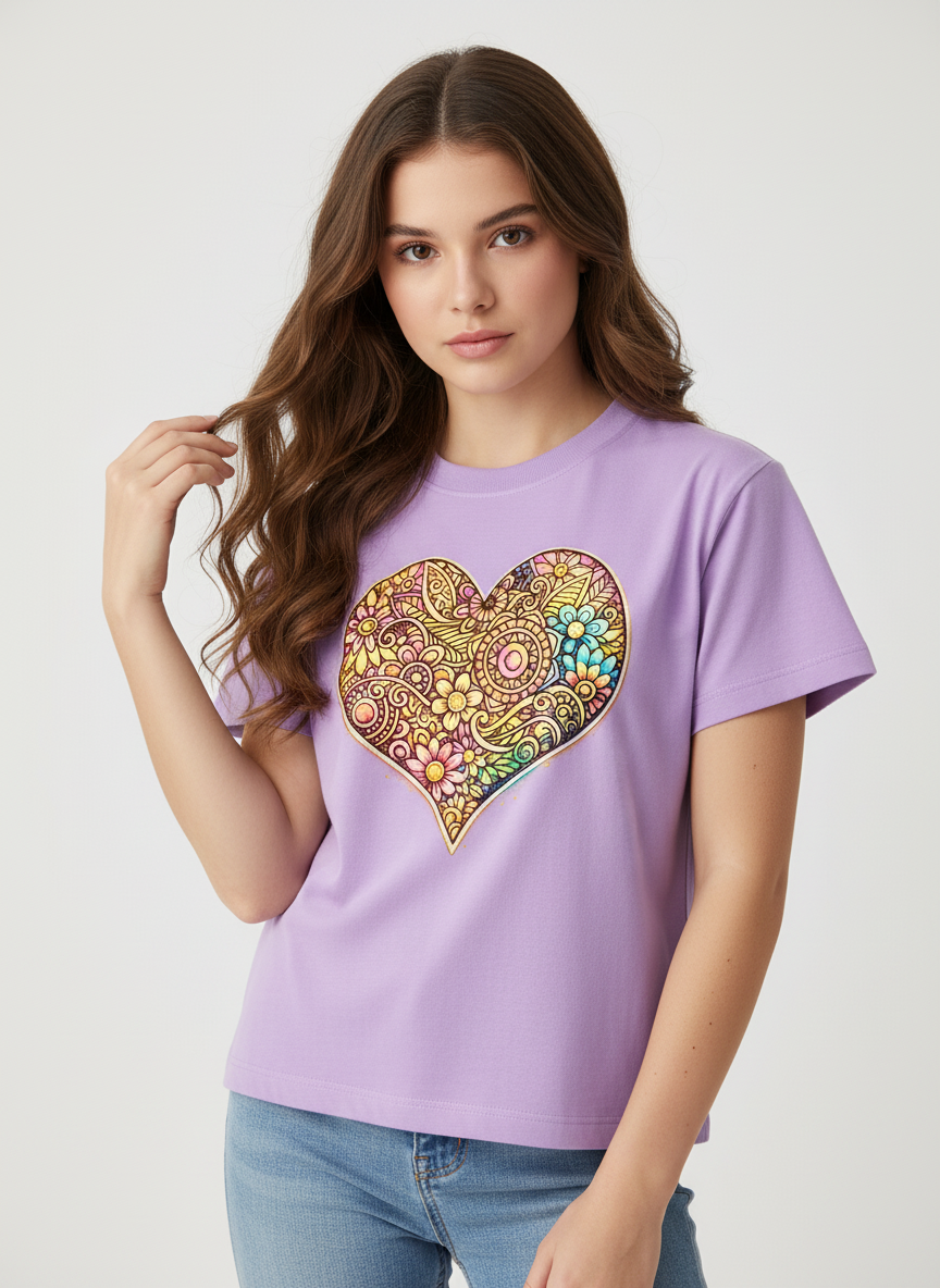 Floral Mandala Crop Top - BLOOMING HEART
