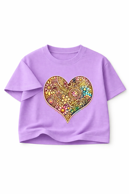 Floral Mandala Crop Top - BLOOMING HEART