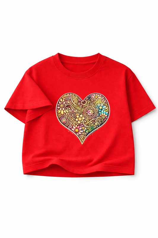 Floral Mandala Crop Top - BLOOMING HEART