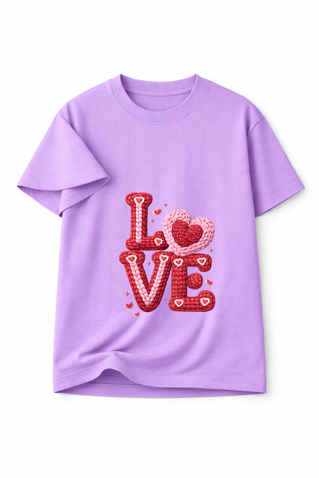 KNIT–HEART LOVE — THE CUDDLE-TEXTURED VALENTINE TEE (UNISEX)