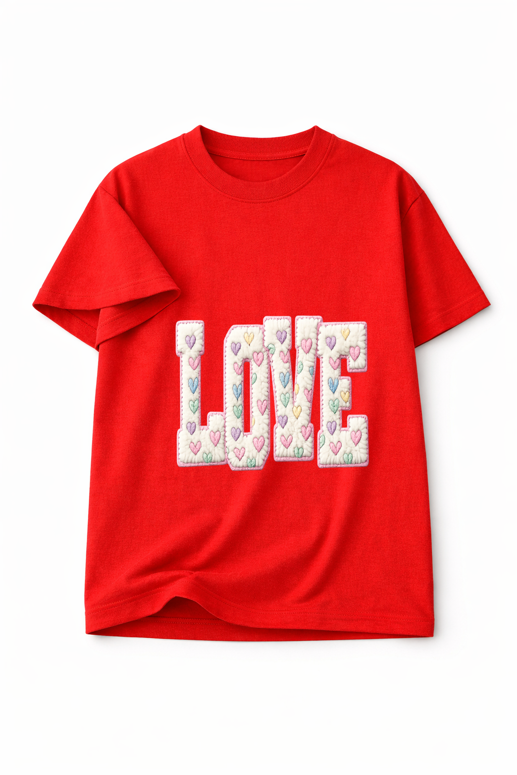 CANDY–PUFF LOVE — THE PASTEL HEART PATCH TEE (UNISEX)