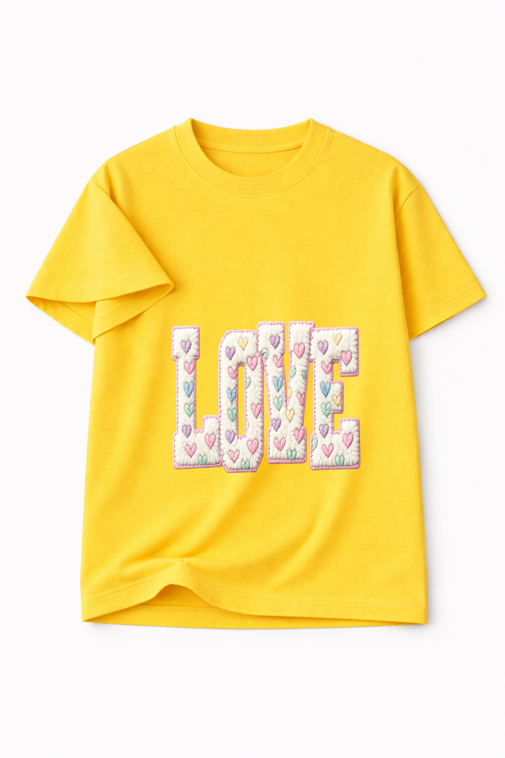 CANDY–PUFF LOVE — THE PASTEL HEART PATCH TEE (UNISEX)