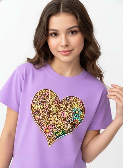 Floral Mandala Crop Top - BLOOMING HEART