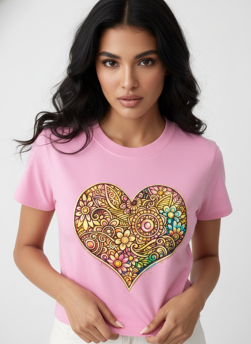 Floral Mandala Crop Top - BLOOMING HEART