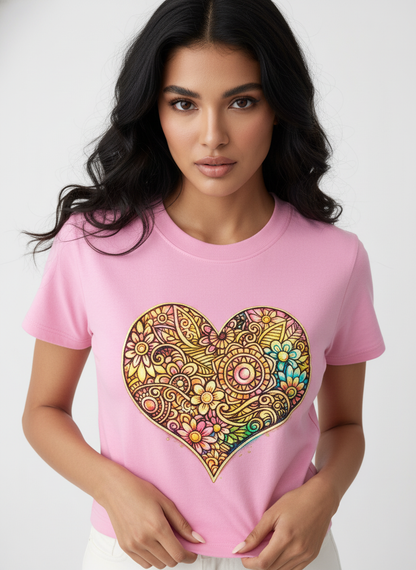 Floral Mandala Crop Top - BLOOMING HEART