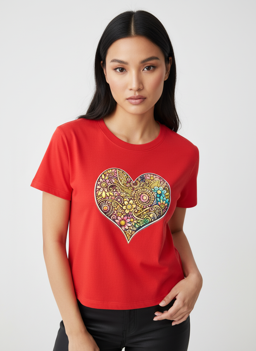 Floral Mandala Crop Top - BLOOMING HEART