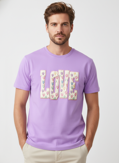 CANDY–PUFF LOVE — THE PASTEL HEART PATCH TEE (UNISEX)