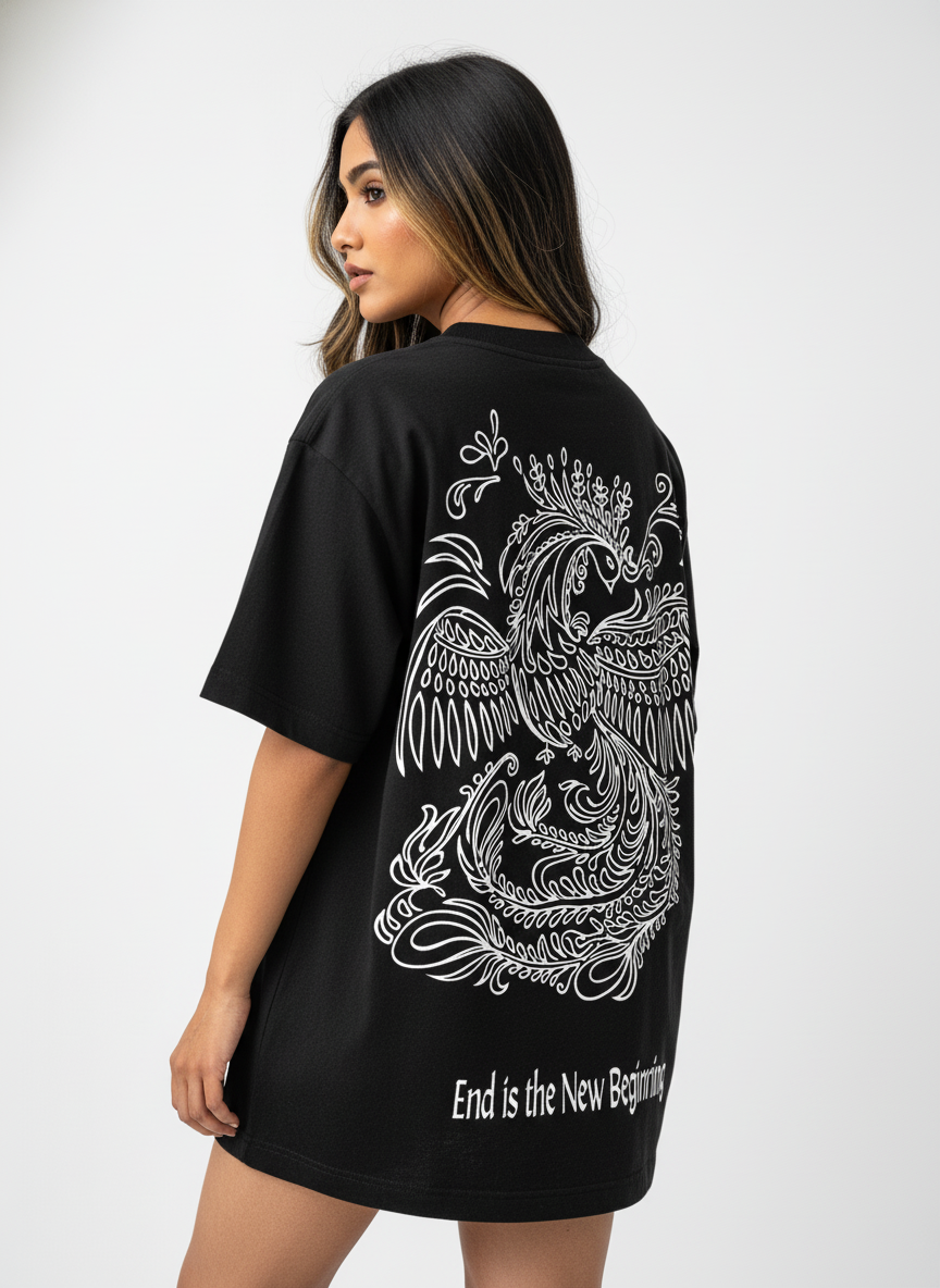 Oversized T-Shirt - 
CYCLE OF FAITH (PHOENIX)