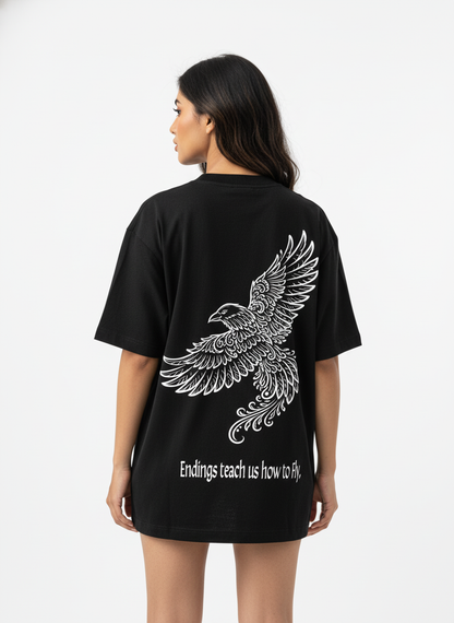 Oversized T-Shirt - 
FATE & FLIGHT (RAVEN)