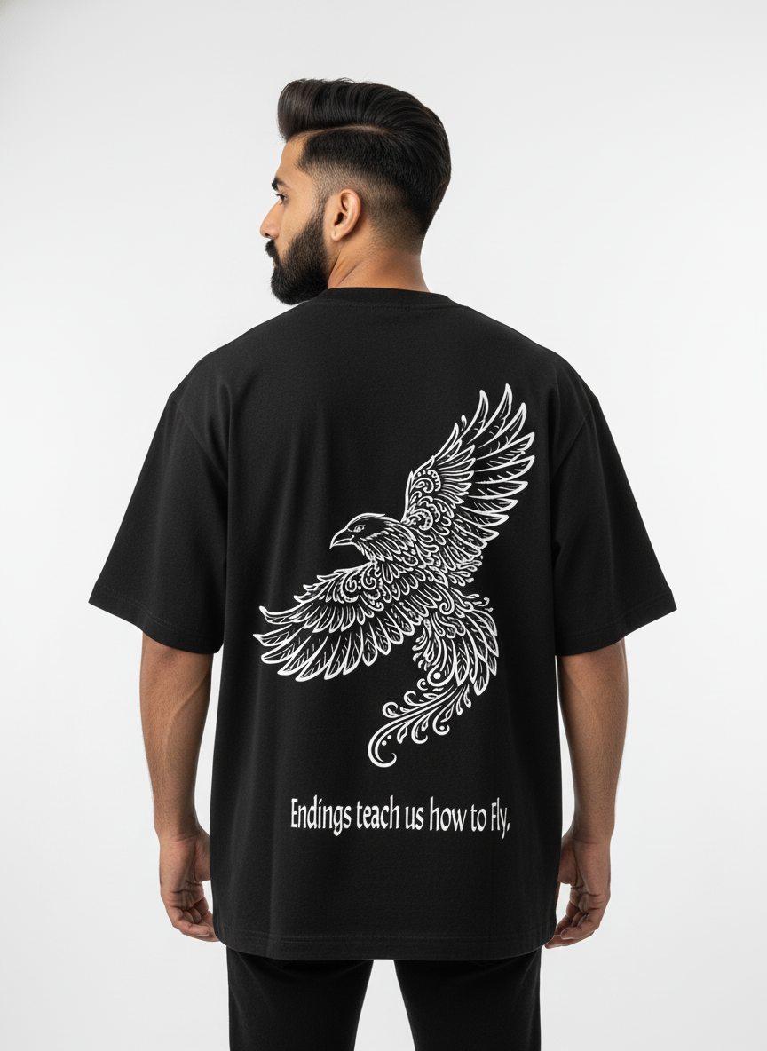Oversized T-Shirt - 
FATE & FLIGHT (RAVEN)