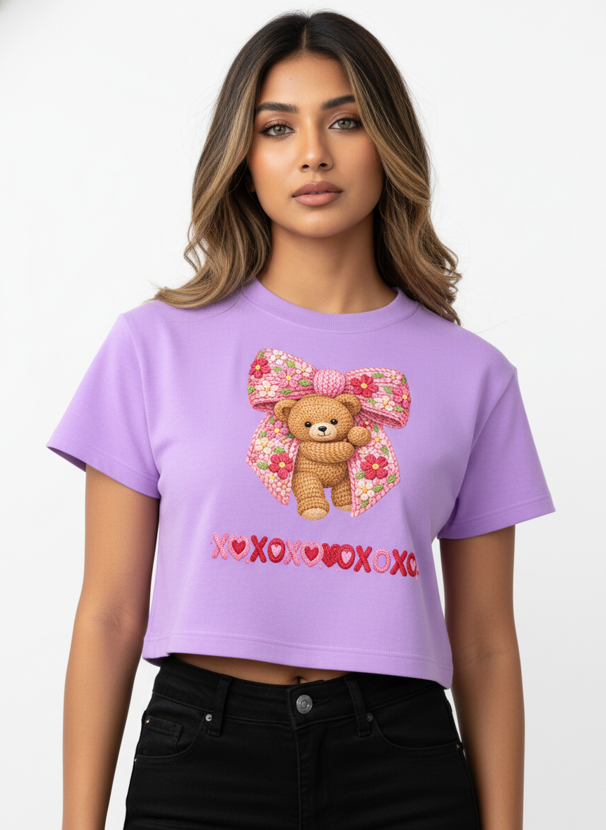 BEARY SWEET LOVEbow – The Cuddliest Valentine Crop Top