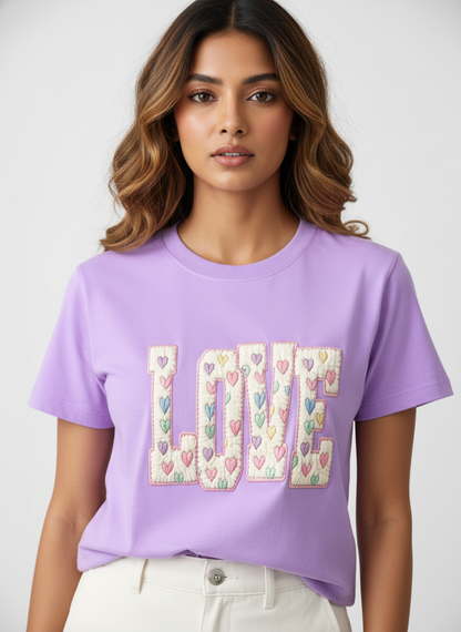 CANDY–PUFF LOVE — THE PASTEL HEART PATCH TEE (UNISEX)