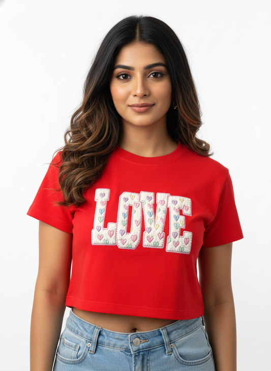 Patchwork LOVE Pop - Crop Top