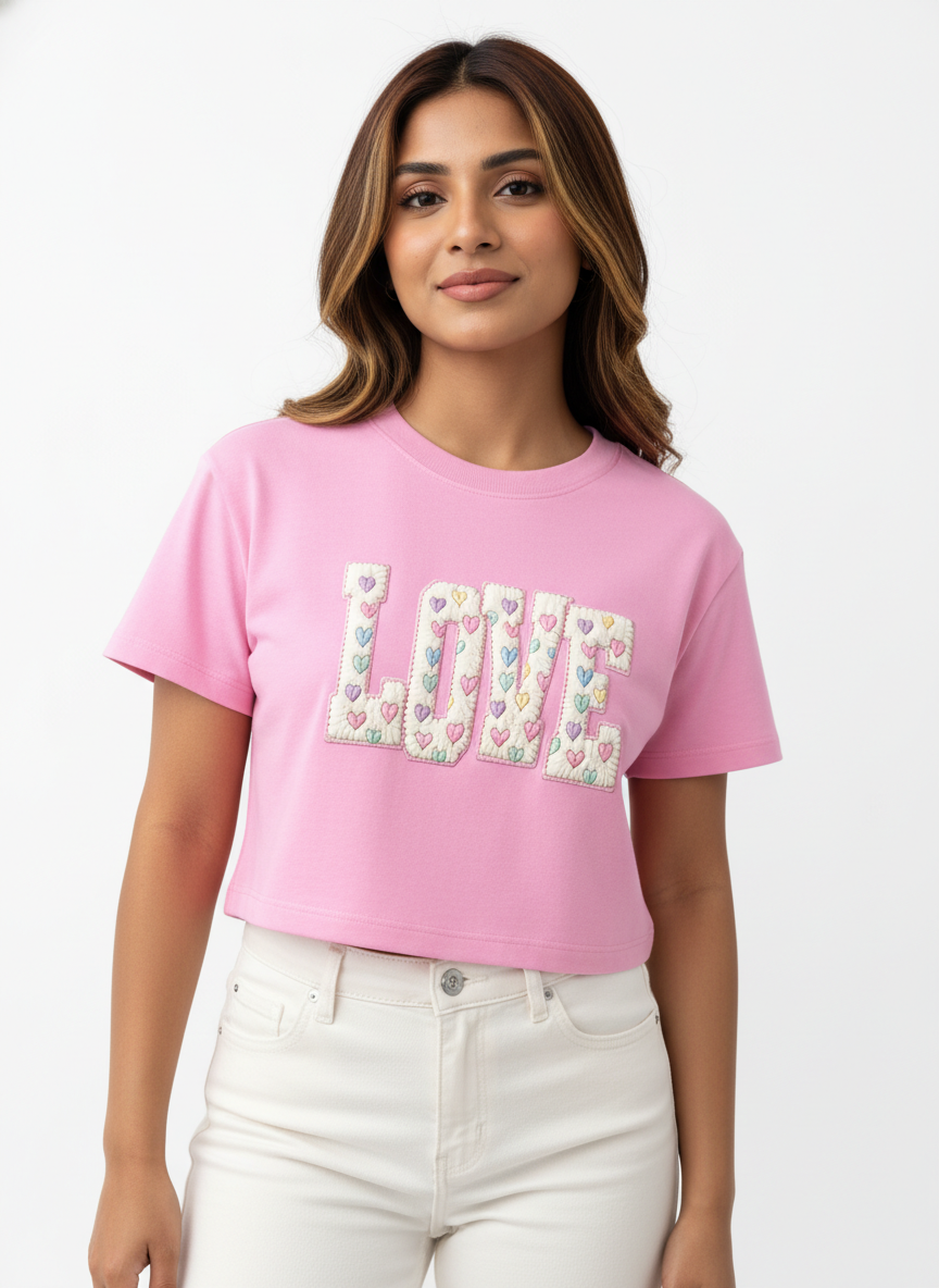Patchwork LOVE Pop - Crop Top