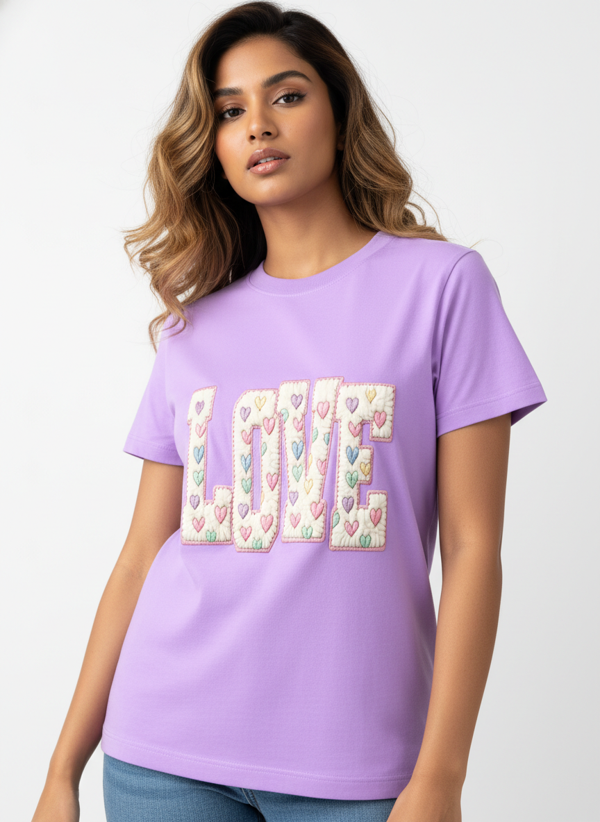 CANDY–PUFF LOVE — THE PASTEL HEART PATCH TEE (UNISEX)