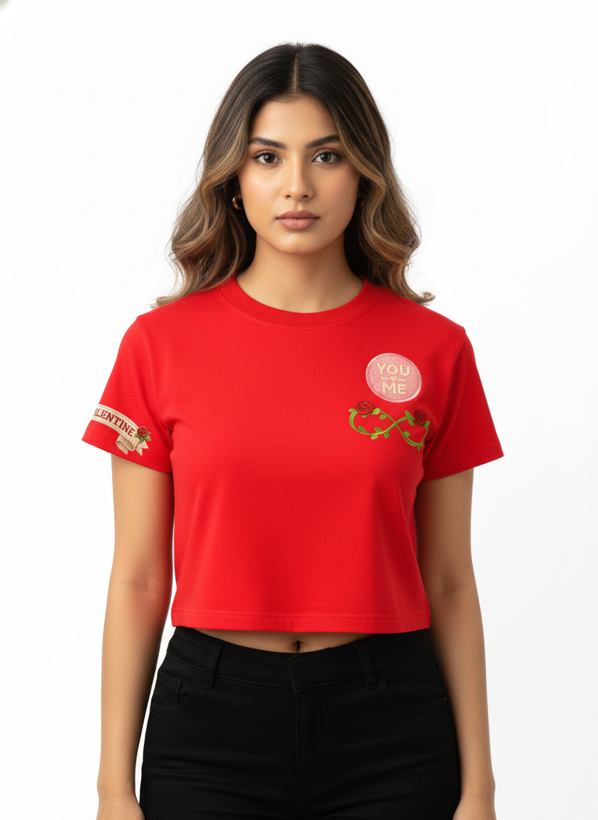 Forever Valentine Badge - Crop Top