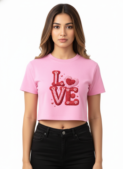 Knitted LOVE Candyletters - Crop Top