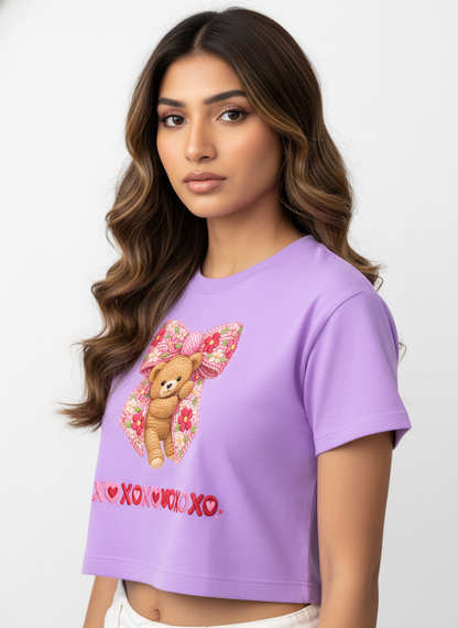 BEARY SWEET LOVEbow – The Cuddliest Valentine Crop Top