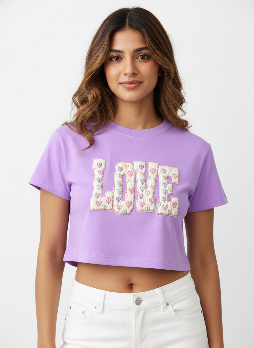 Patchwork LOVE Pop - Crop Top