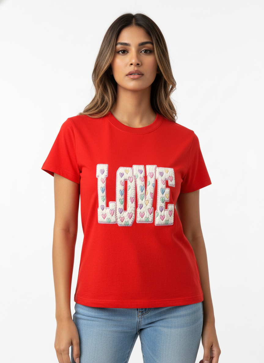 CANDY–PUFF LOVE — THE PASTEL HEART PATCH TEE (UNISEX)