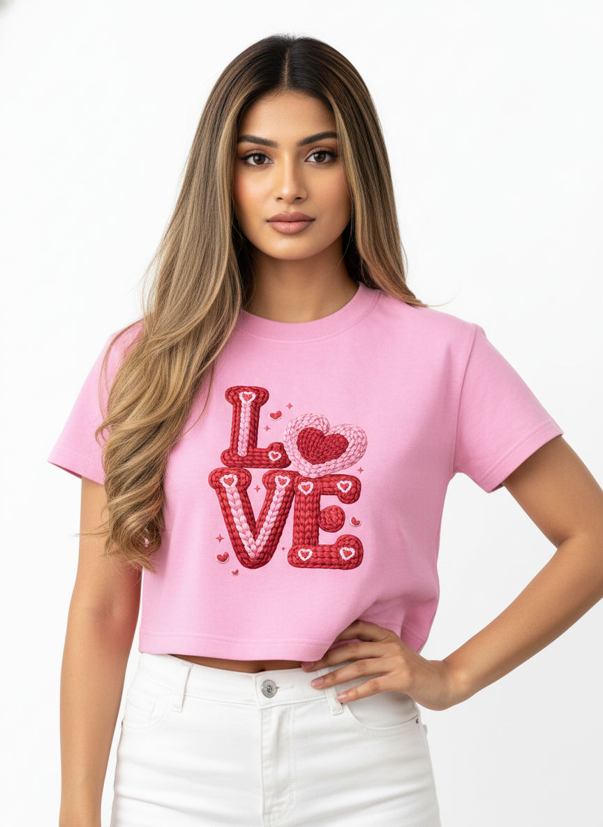 Knitted LOVE Candyletters - Crop Top