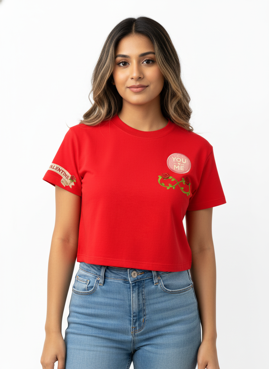 Forever Valentine Badge - Crop Top