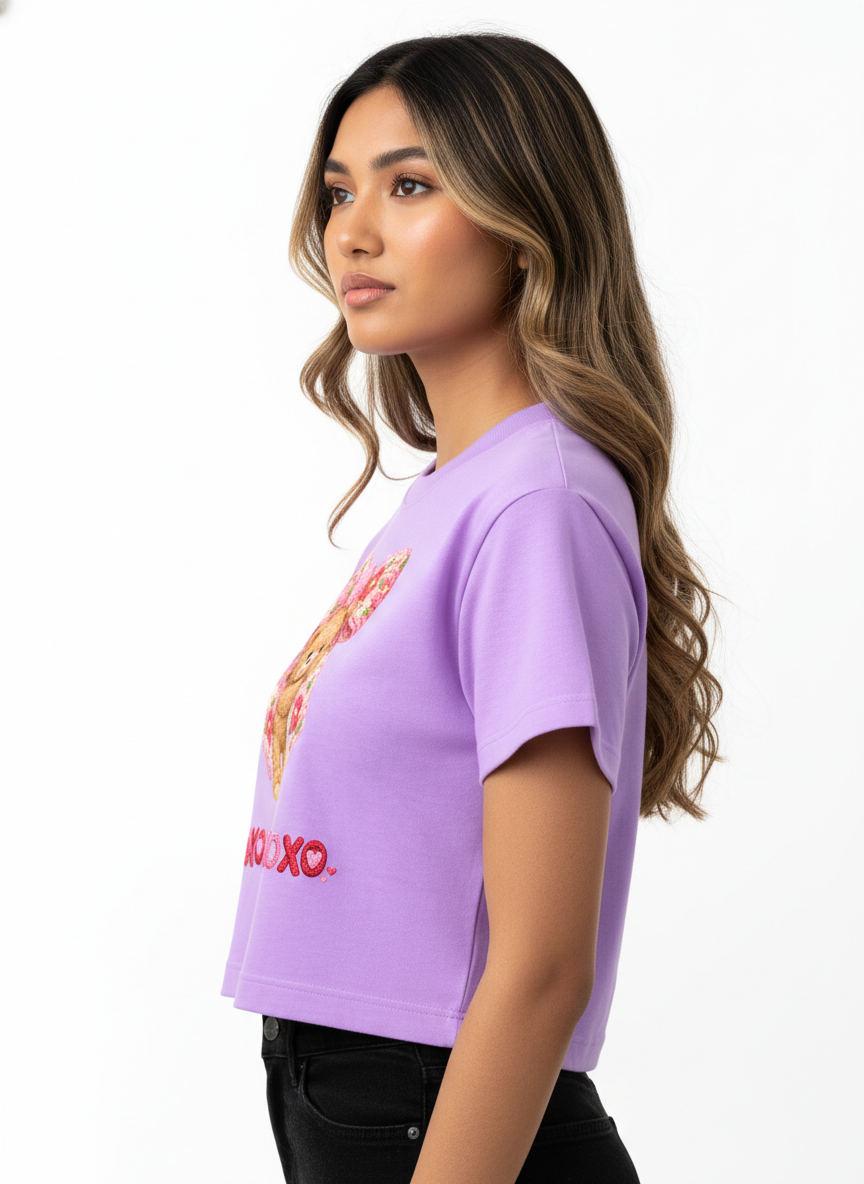 BEARY SWEET LOVEbow – The Cuddliest Valentine Crop Top