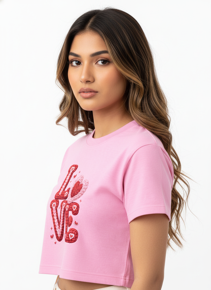 Knitted LOVE Candyletters - Crop Top