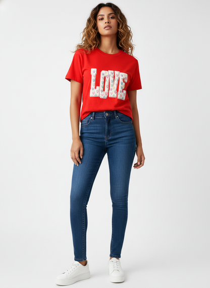 CANDY–PUFF LOVE — THE PASTEL HEART PATCH TEE (UNISEX)
