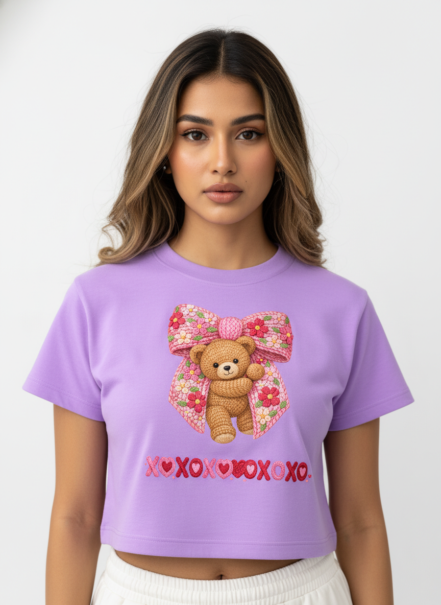 BEARY SWEET LOVEbow – The Cuddliest Valentine Crop Top