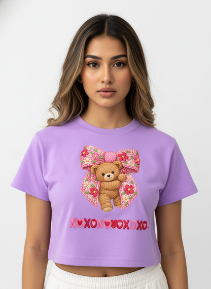 BEARY SWEET LOVEbow – The Cuddliest Valentine Crop Top