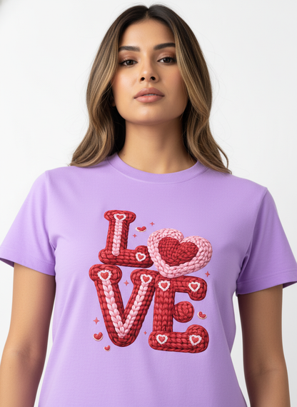 KNIT–HEART LOVE — THE CUDDLE-TEXTURED VALENTINE TEE (UNISEX)