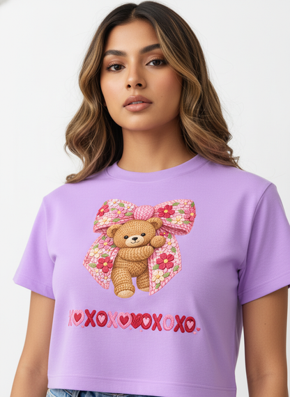 BEARY SWEET LOVEbow – The Cuddliest Valentine Crop Top