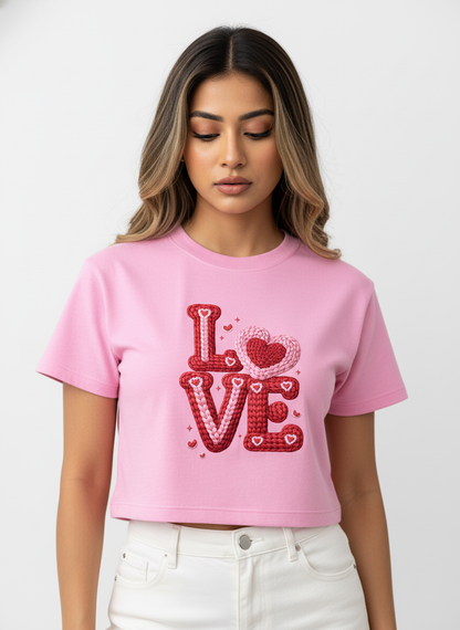 Knitted LOVE Candyletters - Crop Top
