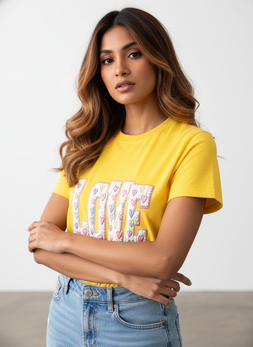 CANDY–PUFF LOVE — THE PASTEL HEART PATCH TEE (UNISEX)