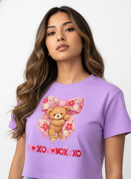 BEARY SWEET LOVEbow – The Cuddliest Valentine Crop Top