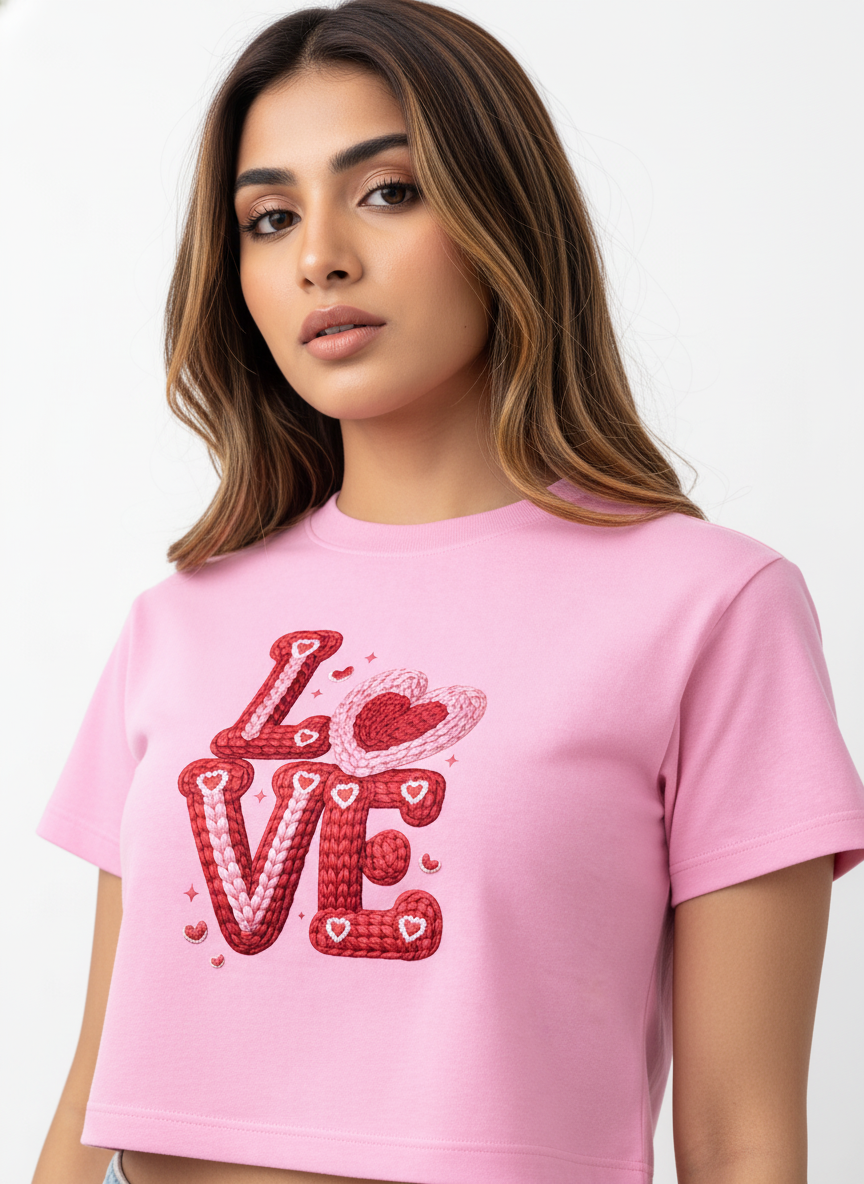Knitted LOVE Candyletters - Crop Top