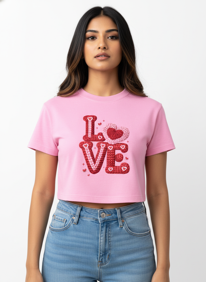 Knitted LOVE Candyletters - Crop Top
