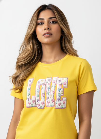 CANDY–PUFF LOVE — THE PASTEL HEART PATCH TEE (UNISEX)