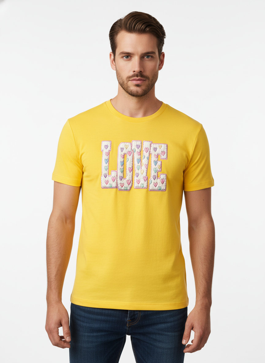 CANDY–PUFF LOVE — THE PASTEL HEART PATCH TEE (UNISEX)