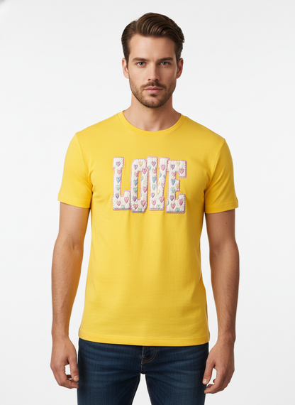 CANDY–PUFF LOVE — THE PASTEL HEART PATCH TEE (UNISEX)