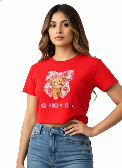 BEARY SWEET LOVEbow – The Cuddliest Valentine Crop Top