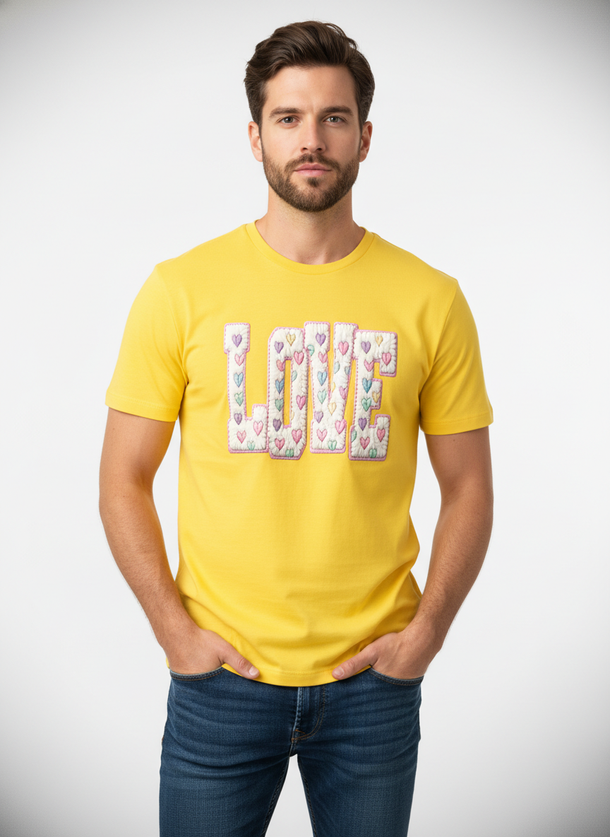 CANDY–PUFF LOVE — THE PASTEL HEART PATCH TEE (UNISEX)