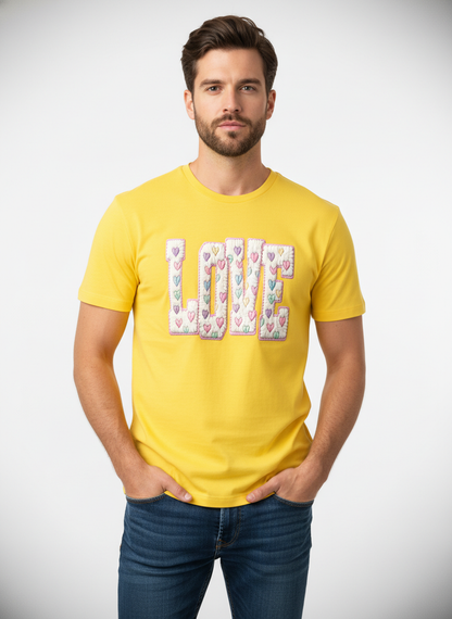 CANDY–PUFF LOVE — THE PASTEL HEART PATCH TEE (UNISEX)