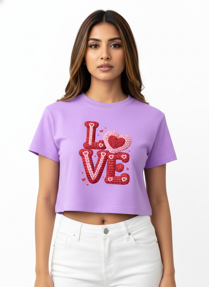 Knitted LOVE Candyletters - Crop Top