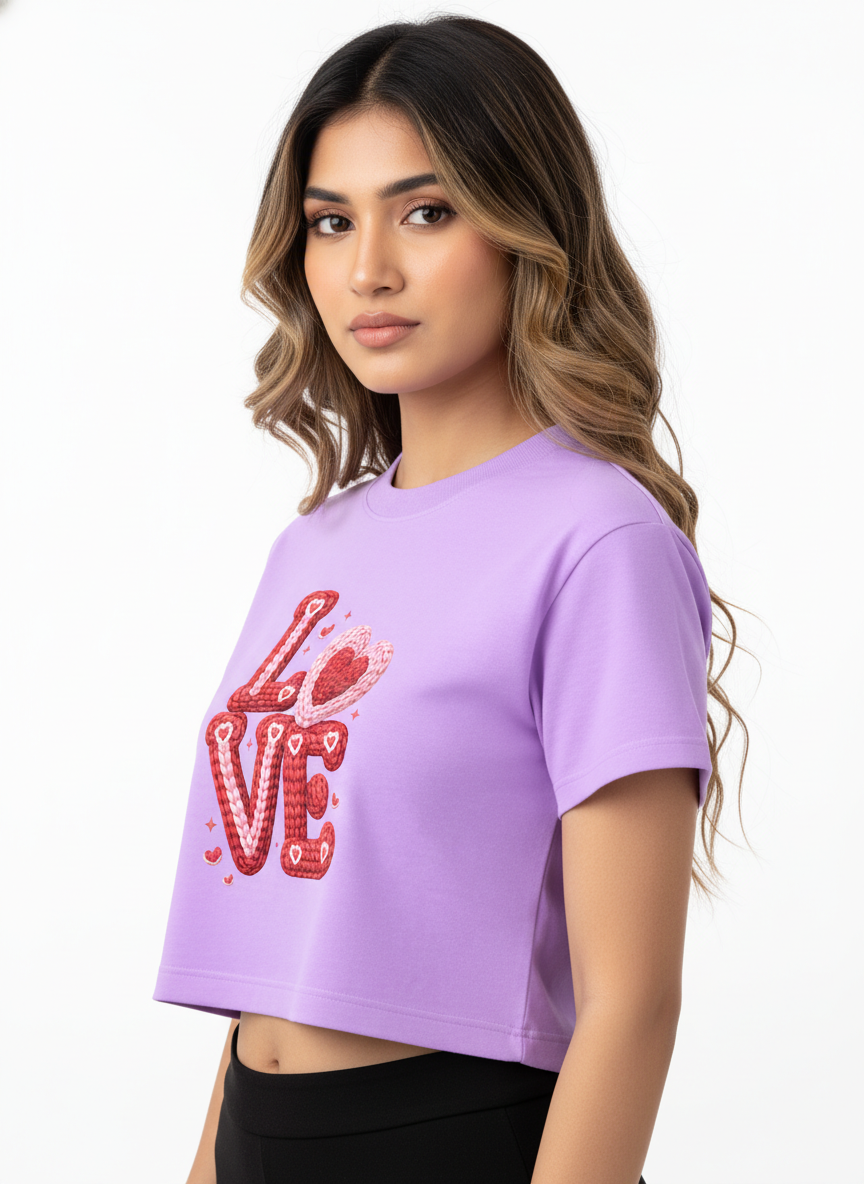 Knitted LOVE Candyletters - Crop Top